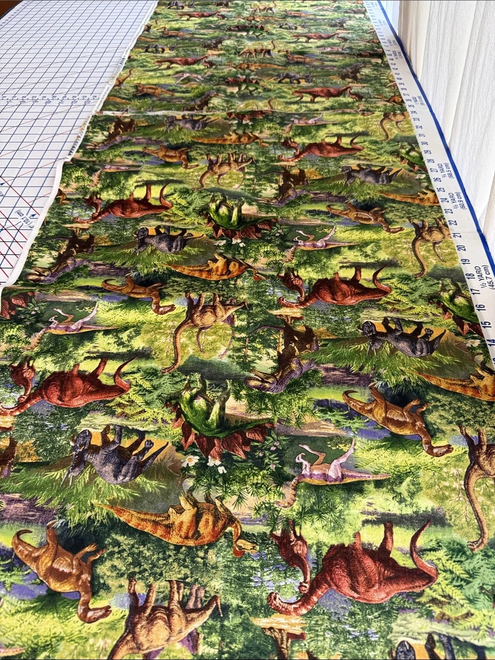 Vintage VIP Cranston Dinosaur Fabric 2¾ Yards Medium Weight Cotton Decor